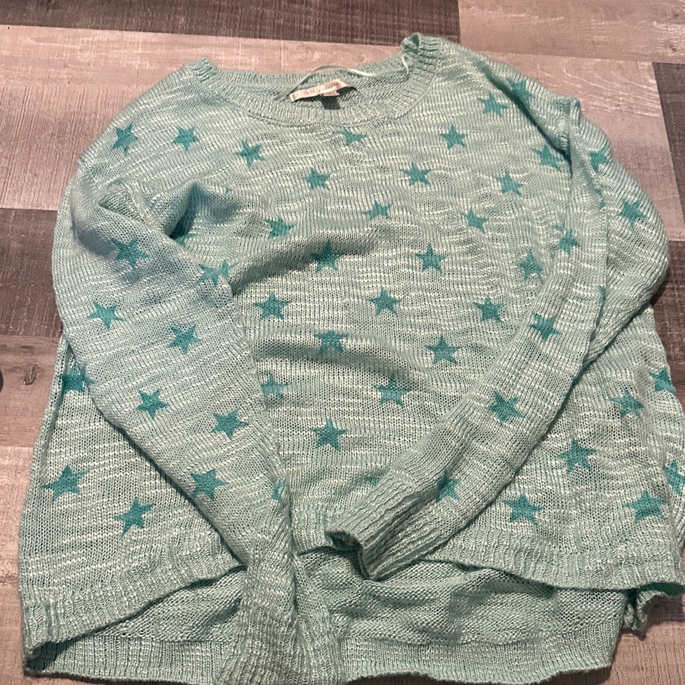 Women's Star Pattern Sweater - Mint Green